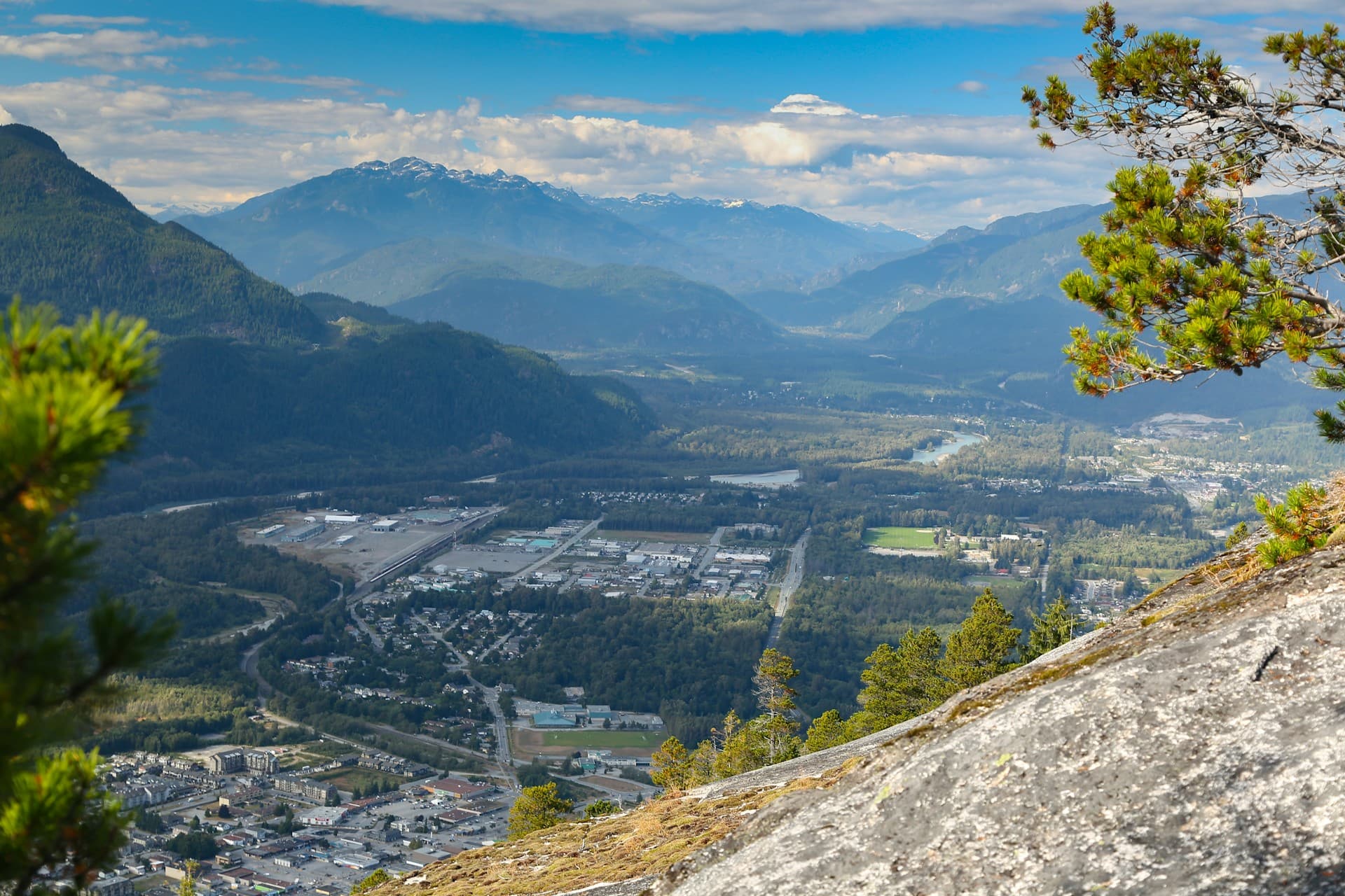 Squamish valley and the surrounding Coast Mountains from above